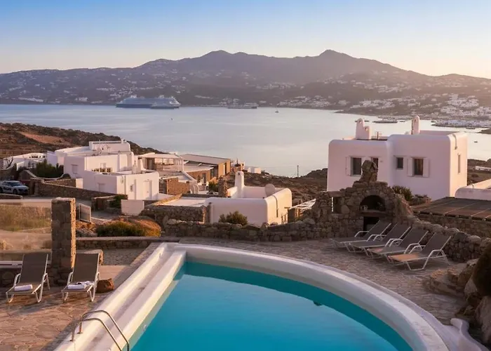 Chic In Kanalia W Panoramic Ocean Views Vakantiehuis Ornos (Mykonos)